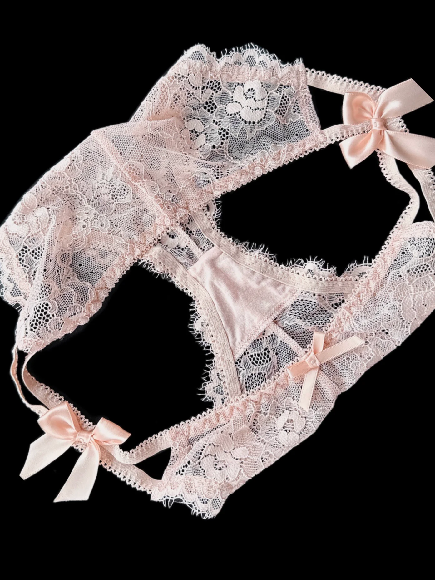 Cross tie bow corset underwear set   HA1817 - Image 3