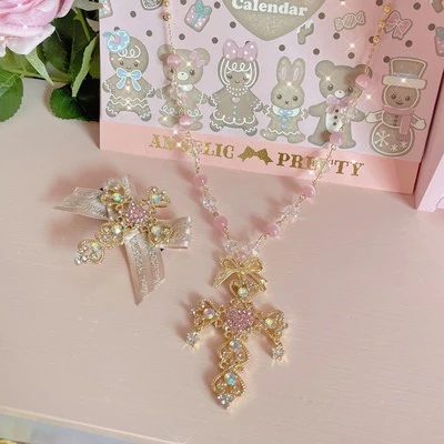 Crystal cross necklace  HA1589 - Image 2