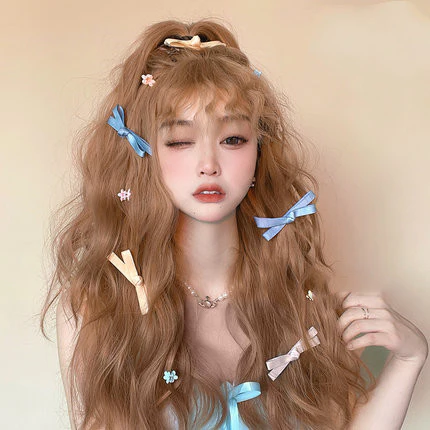 Curly bangs wig fluffy long curly hair HA0883 - Image 4