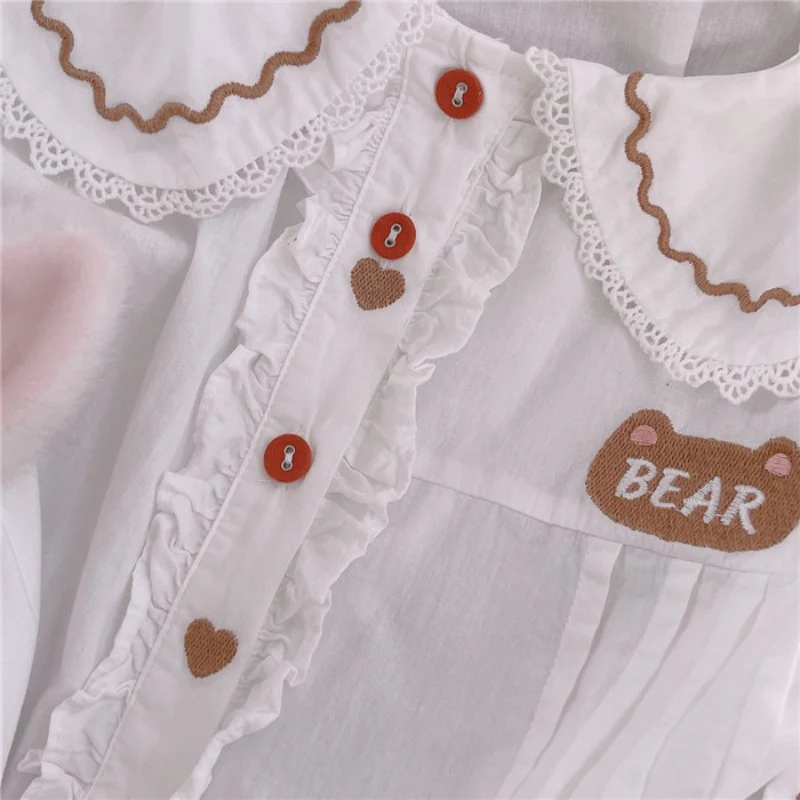 Cute Bear Embroidered Top   HA1749 - Image 4