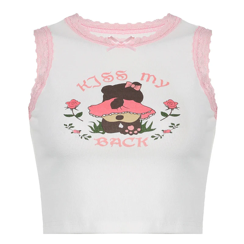 Cute bear print bow vest    HA0678 - Image 5