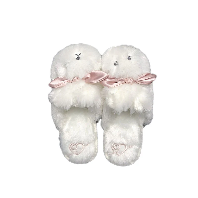 Cute bunny fur slippers   HA1291 - Image 5