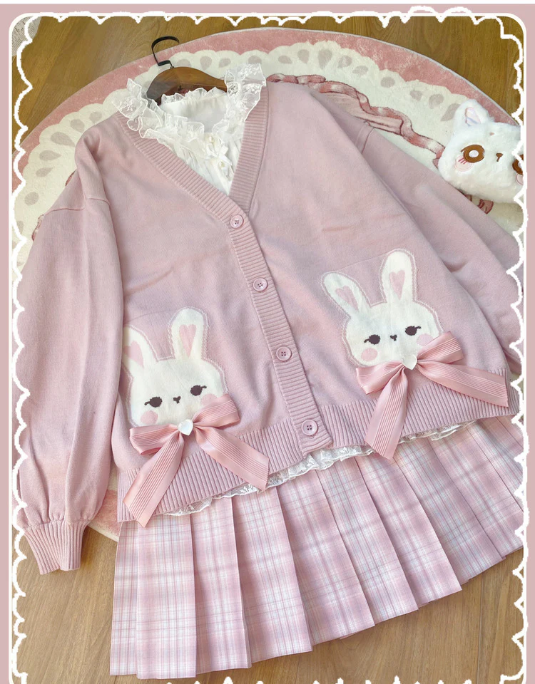 Cute bunny sweet loose cardigan  HA0513 - Image 5