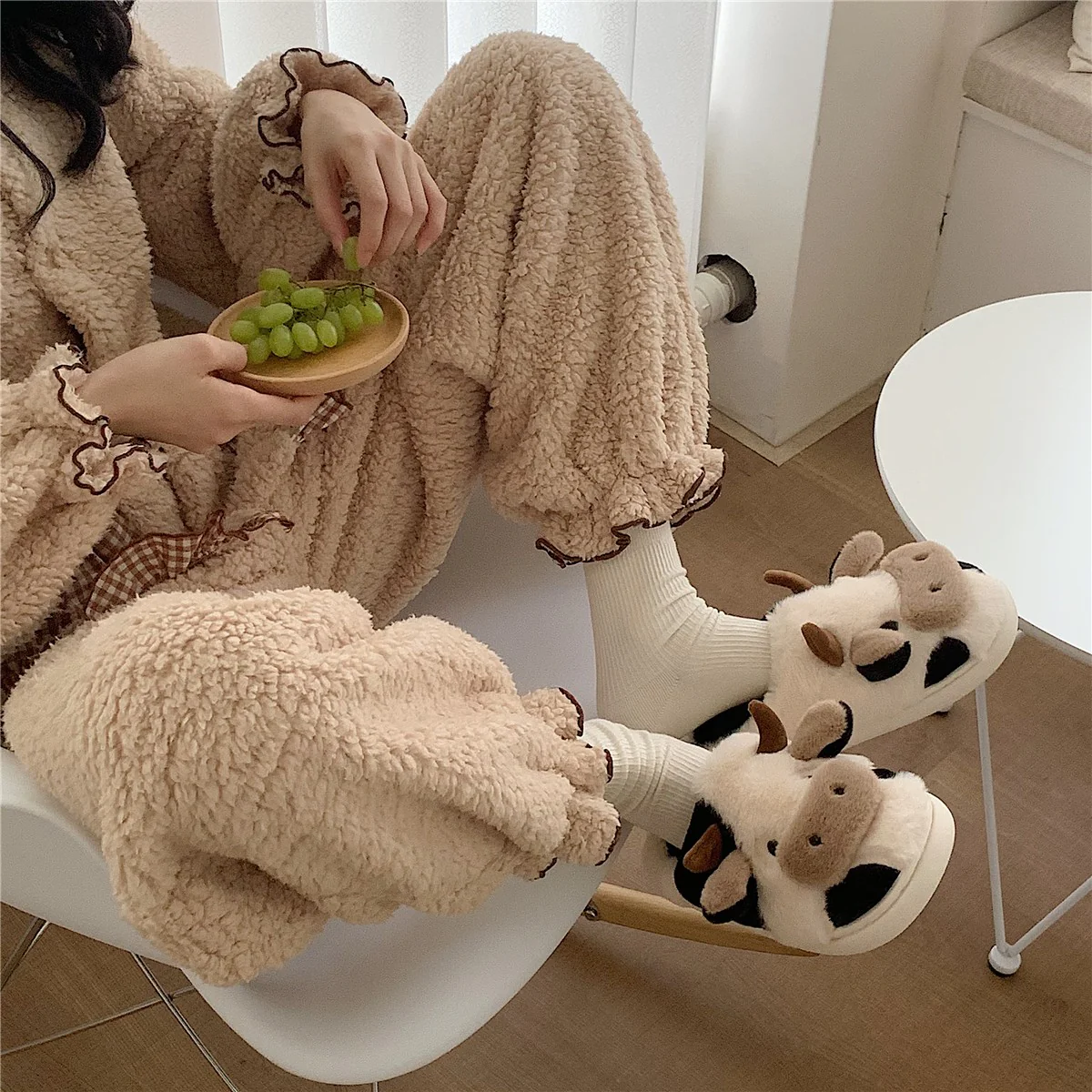 Cute cartoon cow cotton slippers   HA1345 - Image 4