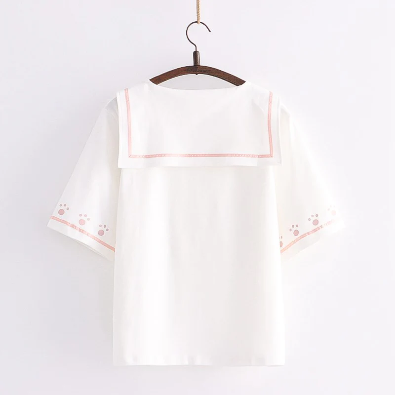 Cute cat ears short-sleeved T-shirt   HA1492 - Image 4