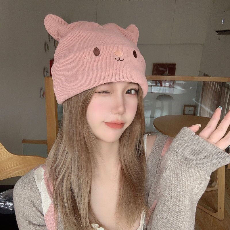 Cute cat ears soft knitted hat  HA1169 - Image 3