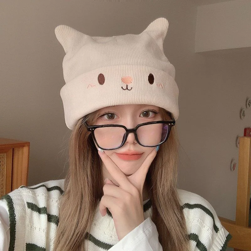 Cute cat ears soft knitted hat  HA1169 - Image 4