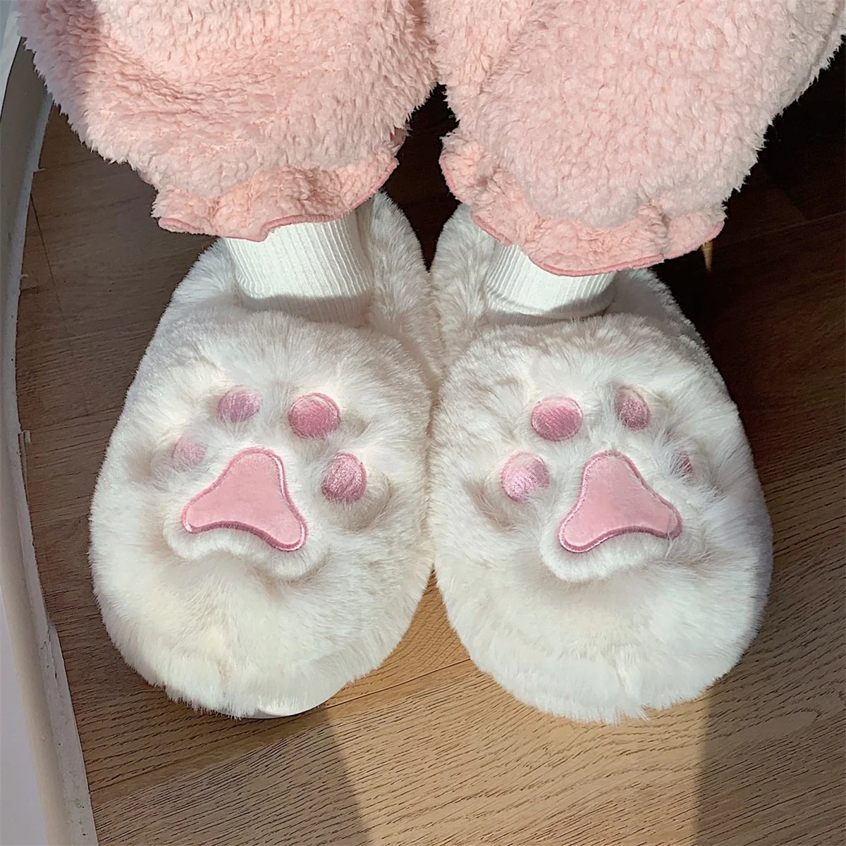 Cute Cat Paw Cotton Slippers HA1340 - Image 4