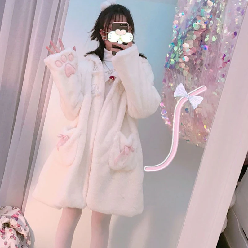 Cute cat paw plush coat HA1458 - Image 3