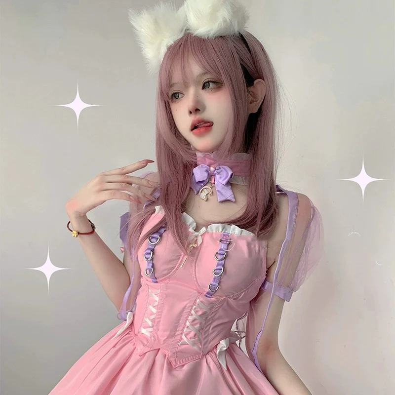 Cute cos pink dress HA1634 - Image 3