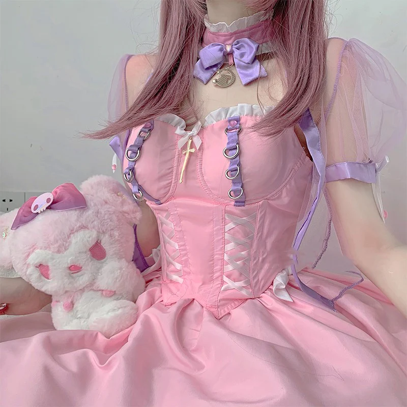 Cute cos pink dress HA1634 - Image 4