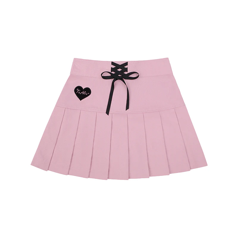 Cute denim bow pleated skirt HA0745 - Image 4