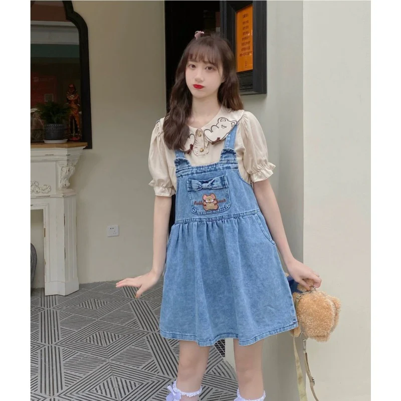 Cute denim slimming strap dress   HA2035 - Image 3