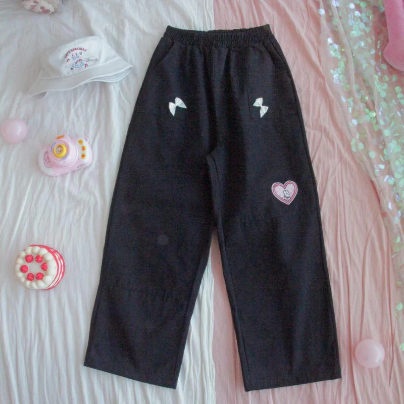Cute embroidered cotton slacks    HA0391 - Image 3