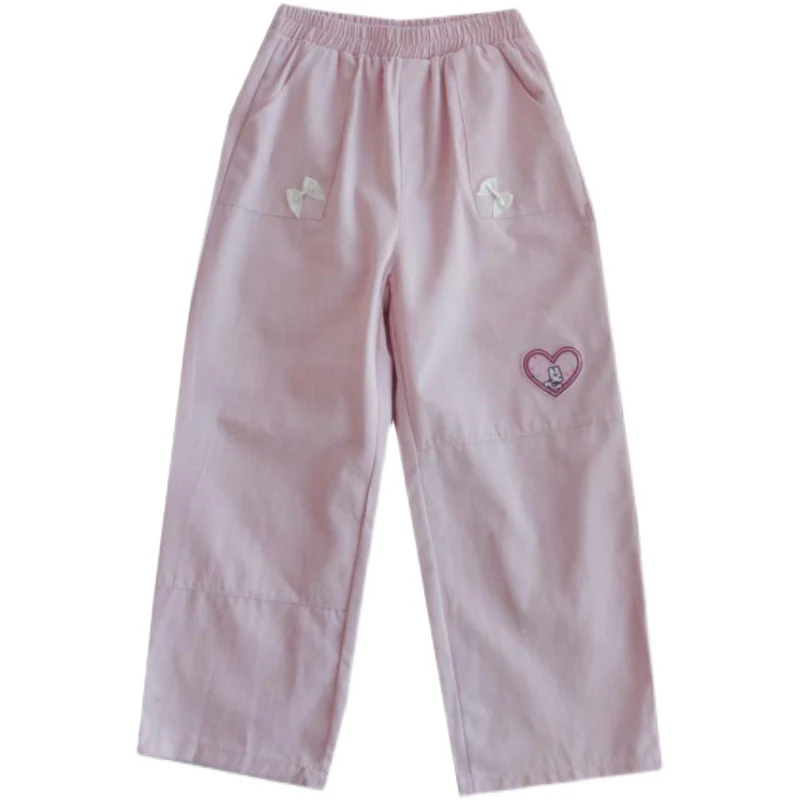 Cute embroidered cotton slacks    HA0391 - Image 4