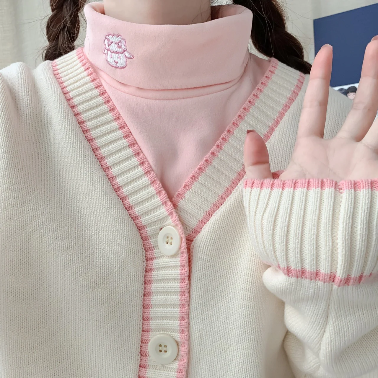 Cute Embroidered Long Sleeve T-Shirt   HA1170 - Image 2
