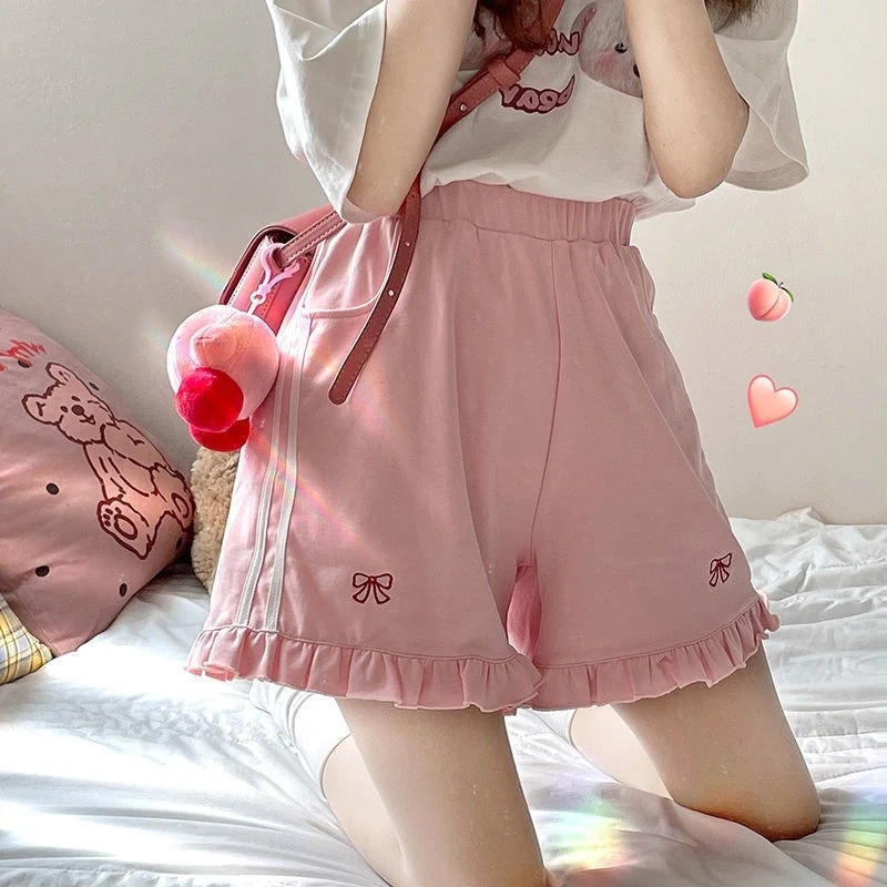 Cute embroidered slim shorts    HA0572 - Image 3