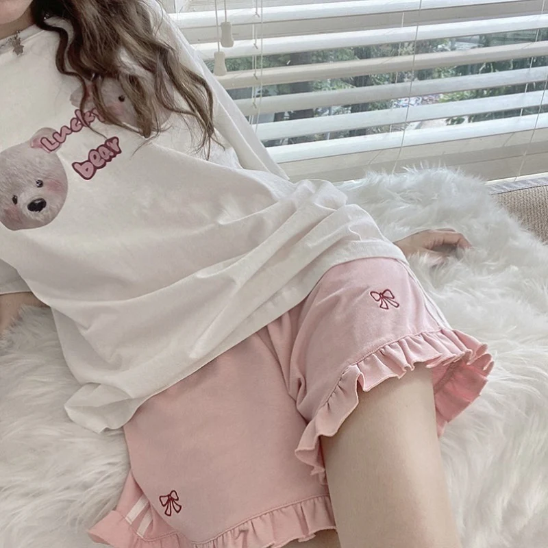 Cute embroidered slim shorts    HA0572 - Image 4