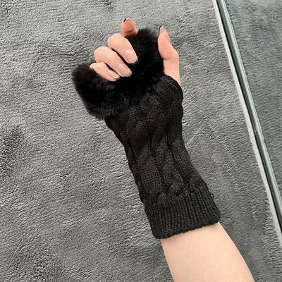 Cute Fingerless Knit Gloves HA1433 - Image 6