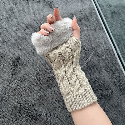 Cute Fingerless Knit Gloves HA1433 - Image 7