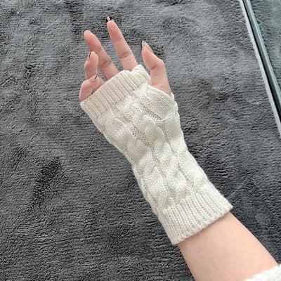 Cute Fingerless Knit Gloves HA1433 - Image 8