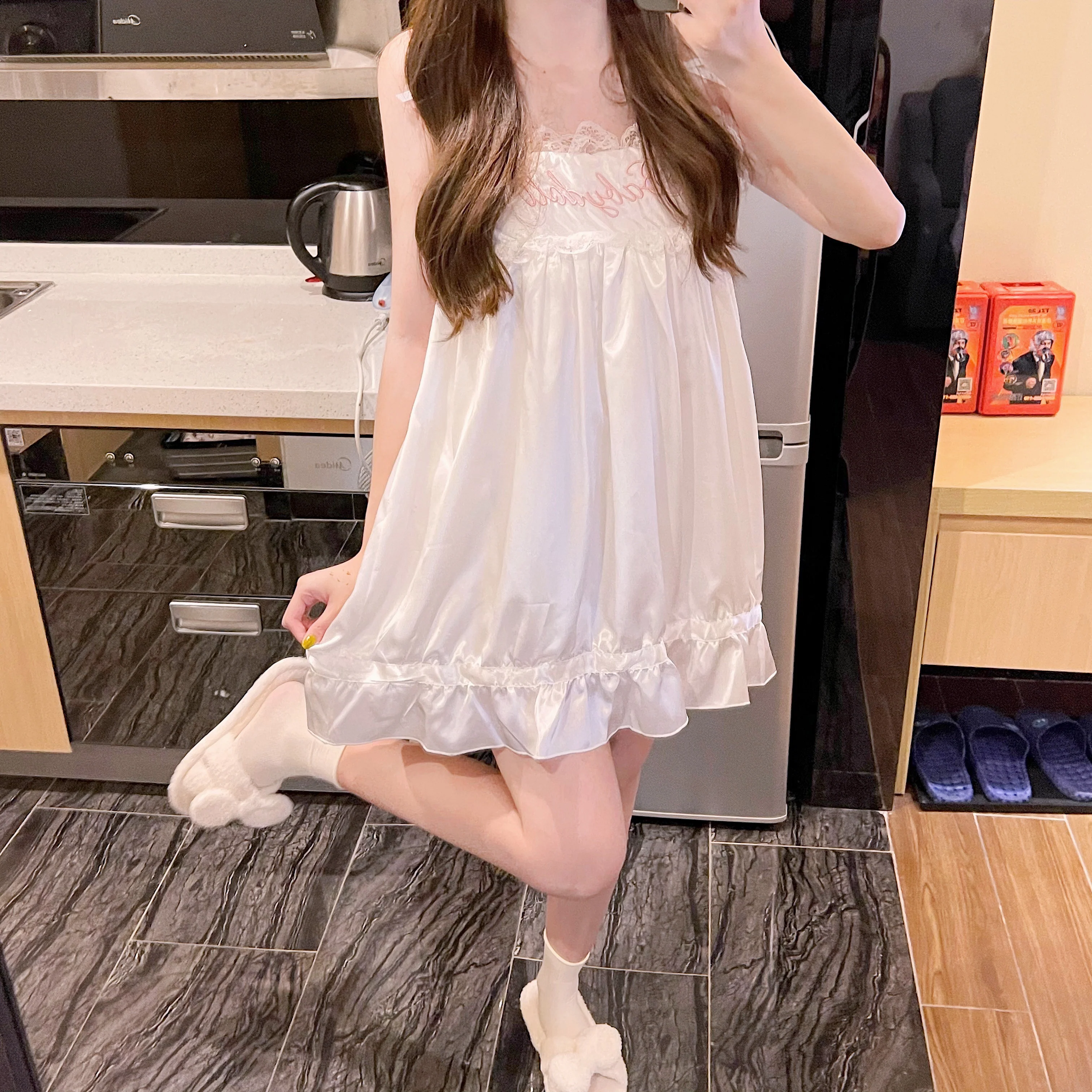 Cute girl suspender dress home clothes   HA0834 - Image 5