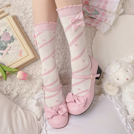 Cute girly mid tube cotton socks    HA0498 - Image 3