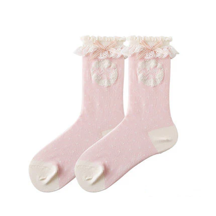 Cute girly mid tube cotton socks    HA0498 - Image 6