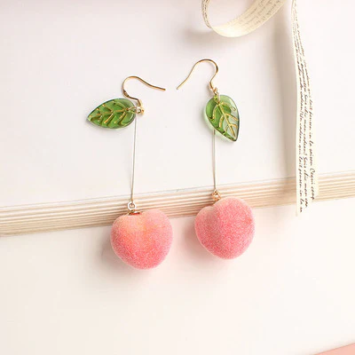 Cute girly peach earrings   HA0525 - Image 10
