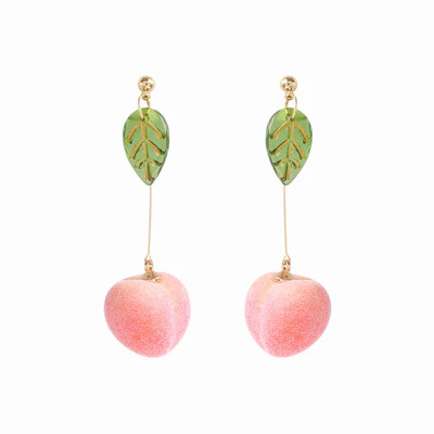 Cute girly peach earrings   HA0525 - Image 5