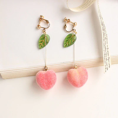 Cute girly peach earrings   HA0525 - Image 8