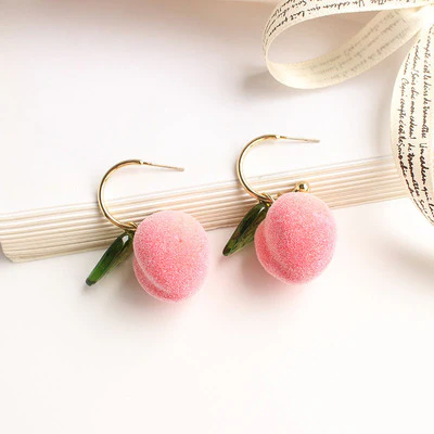 Cute girly peach earrings   HA0525 - Image 9