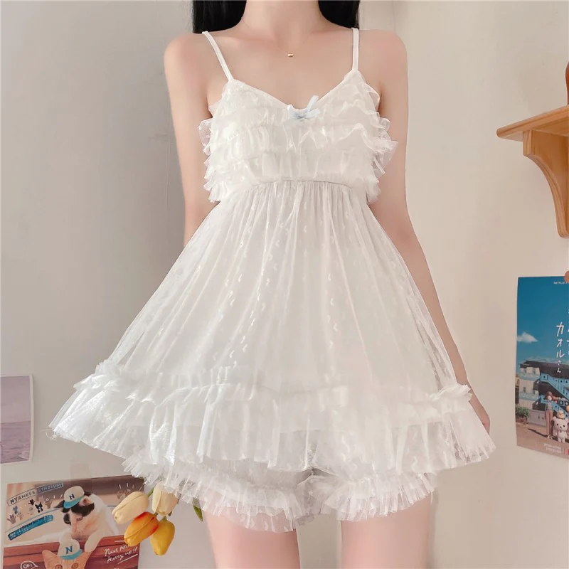 Cute heart-shaped mesh nightdress HA1615 - Image 2
