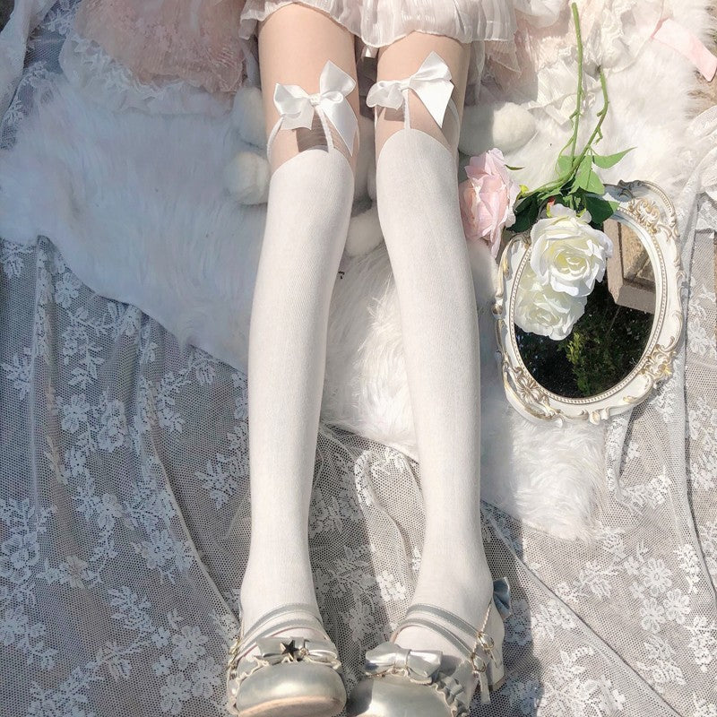 Cute knee socks white stockings HA1430 - Image 3