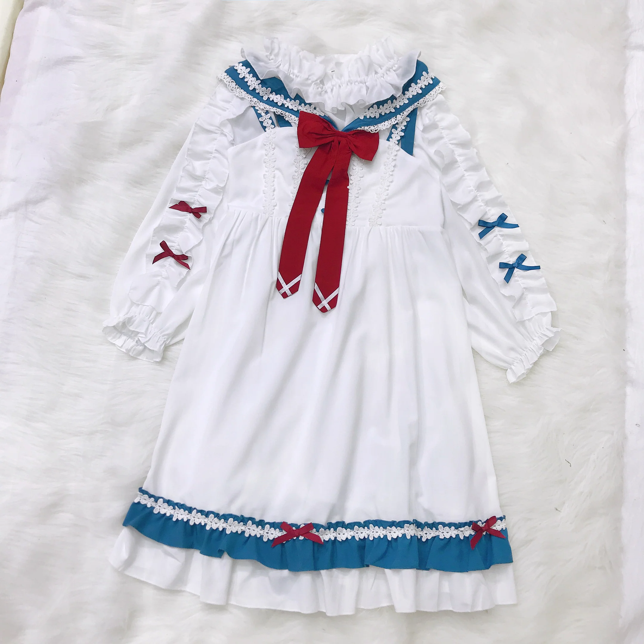 Cute Lolita Dress with Navy Collar    HA0696 - Image 4