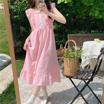 Cute pale pink pajamas nightdress loungewear   HA0833 - Image 6