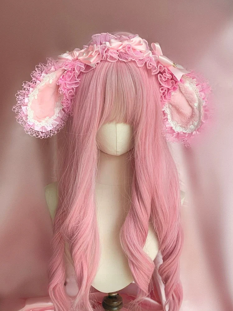 Cute pink bunny ears headband HA29737 - Image 4