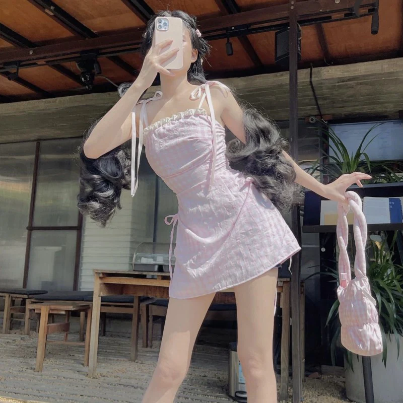 Cute Pink Check Dress    HA2044 - Image 3