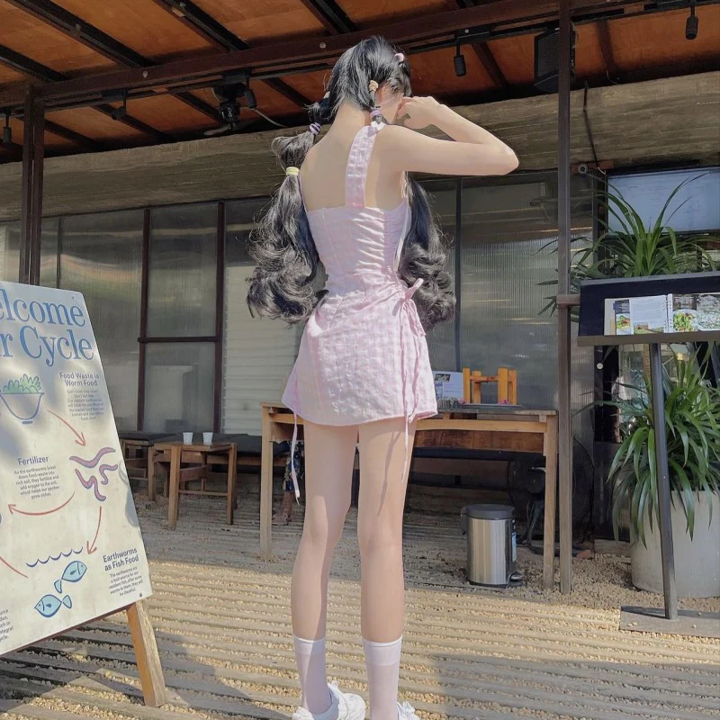 Cute Pink Check Dress    HA2044 - Image 4