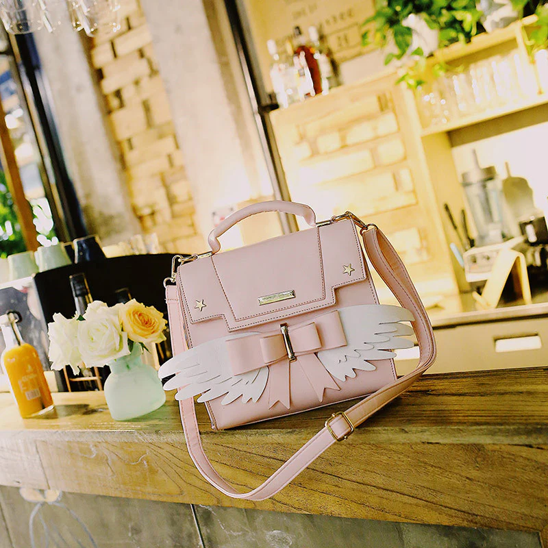 Cute Pink Sakura Wings Tote Bag   HA0788 - Image 5