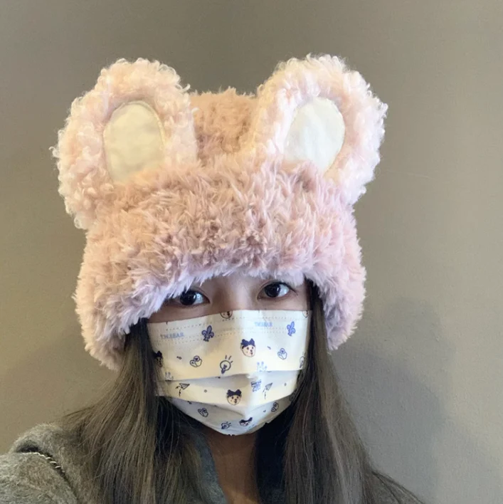 Cute plush bunny ears hat HA2236 - Image 3