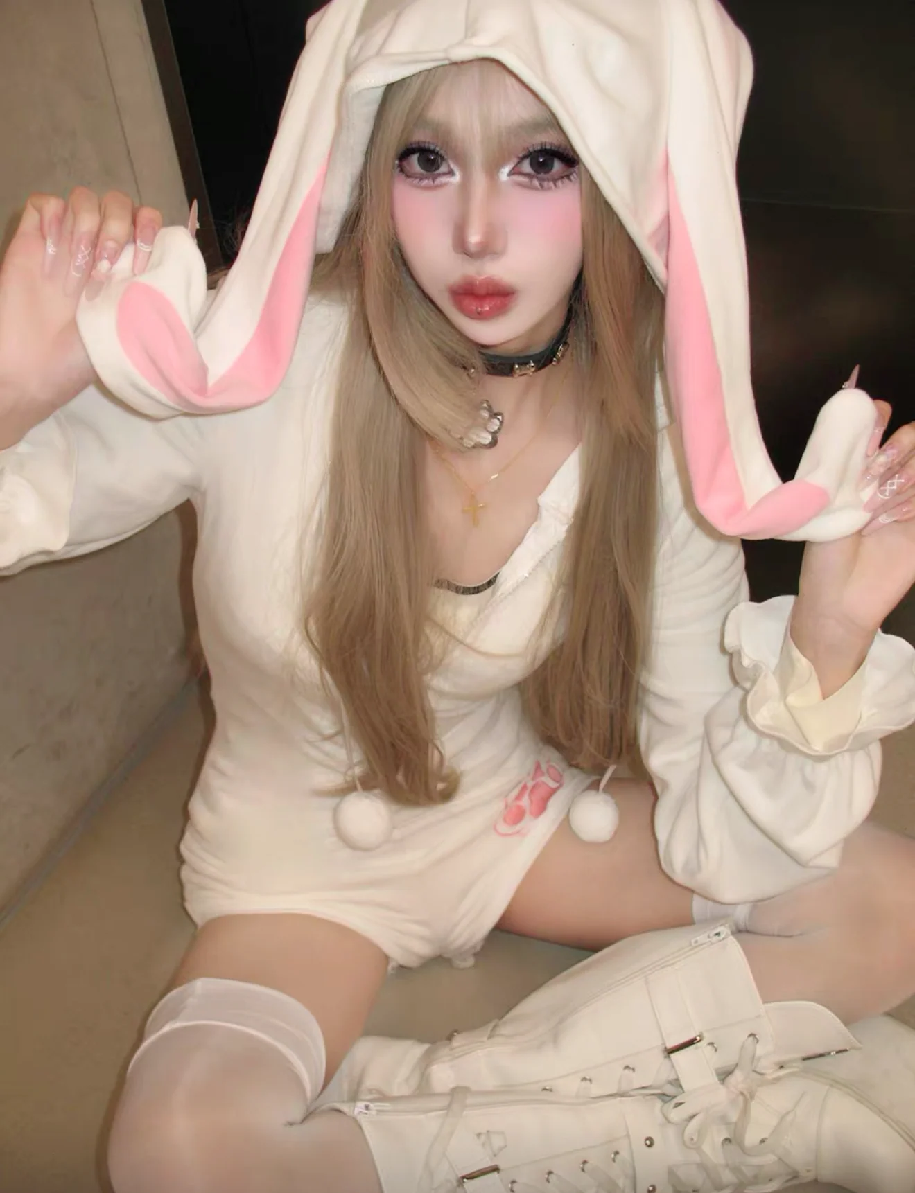Cute Plush Bunny jumpsuit HA2860 - Image 5