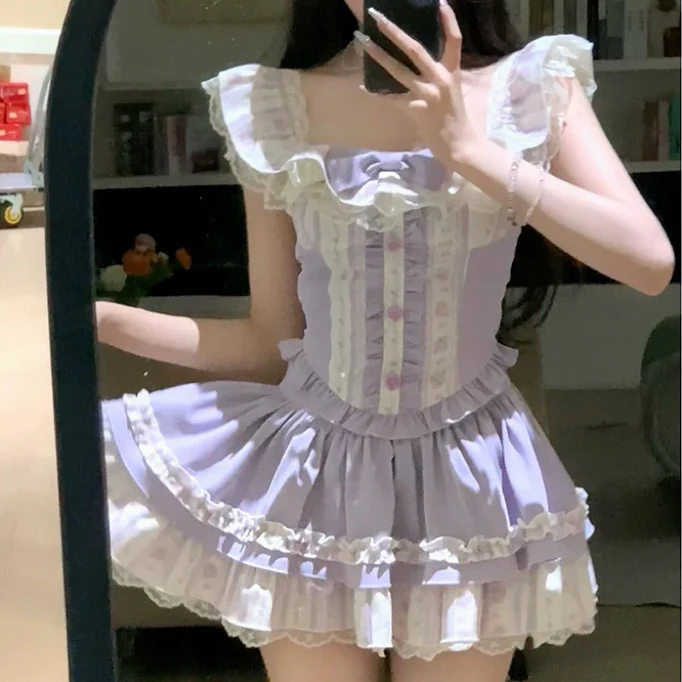 Cute purple cake skirt suit HA2605 - Image 2
