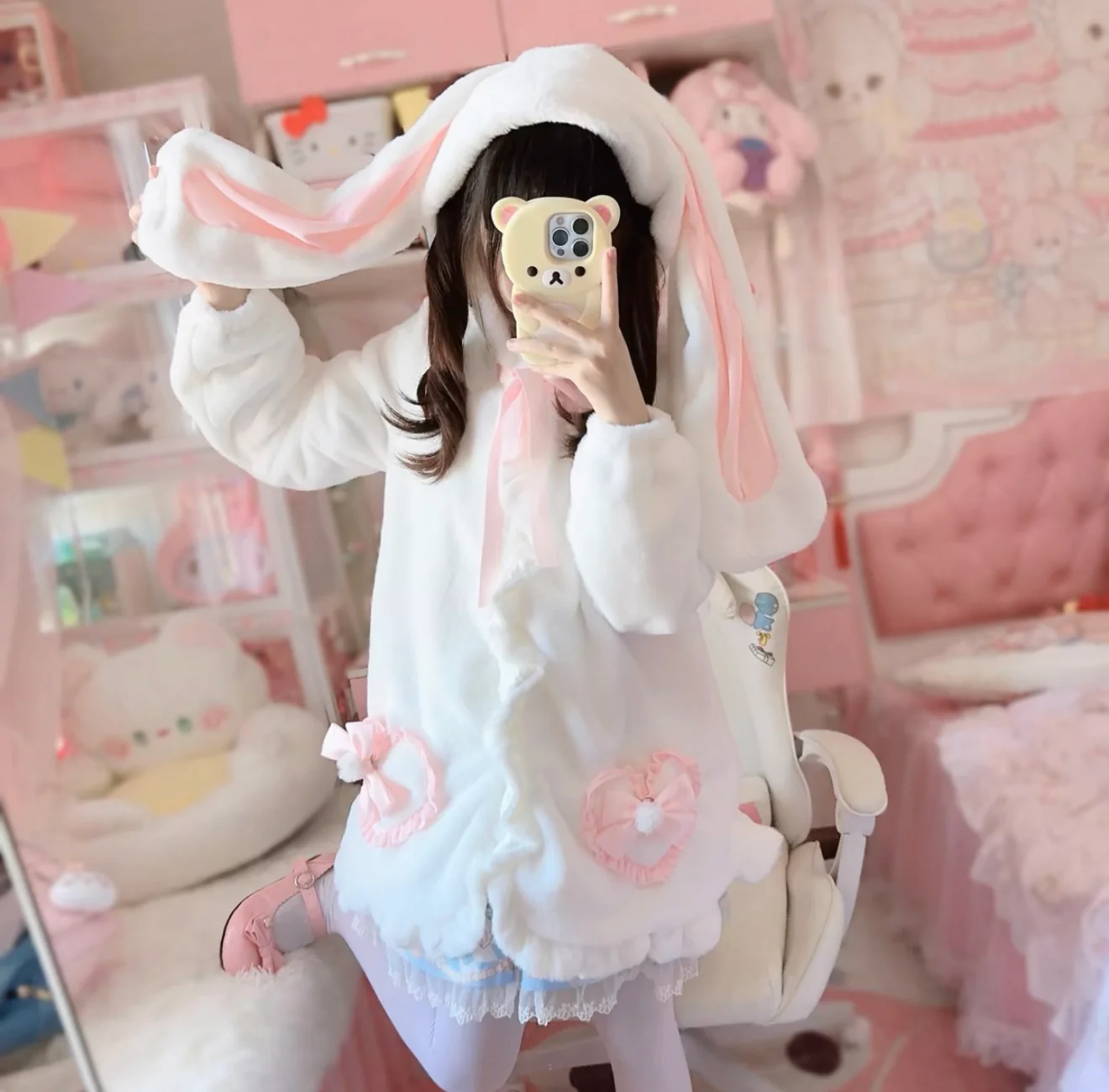 Cute rabbit ears plush coat HA2760 - Image 2