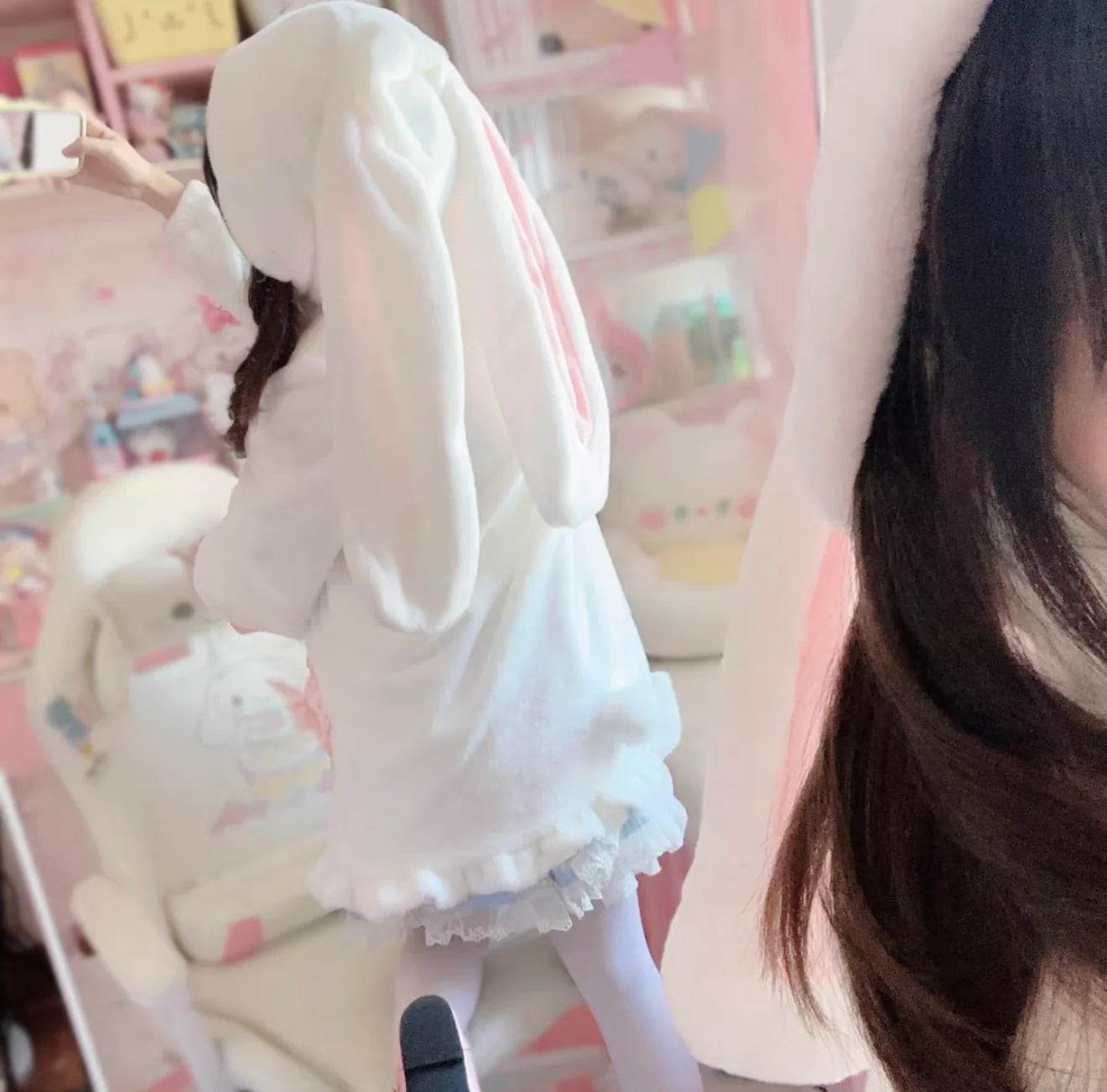 Cute rabbit ears plush coat HA2760 - Image 5