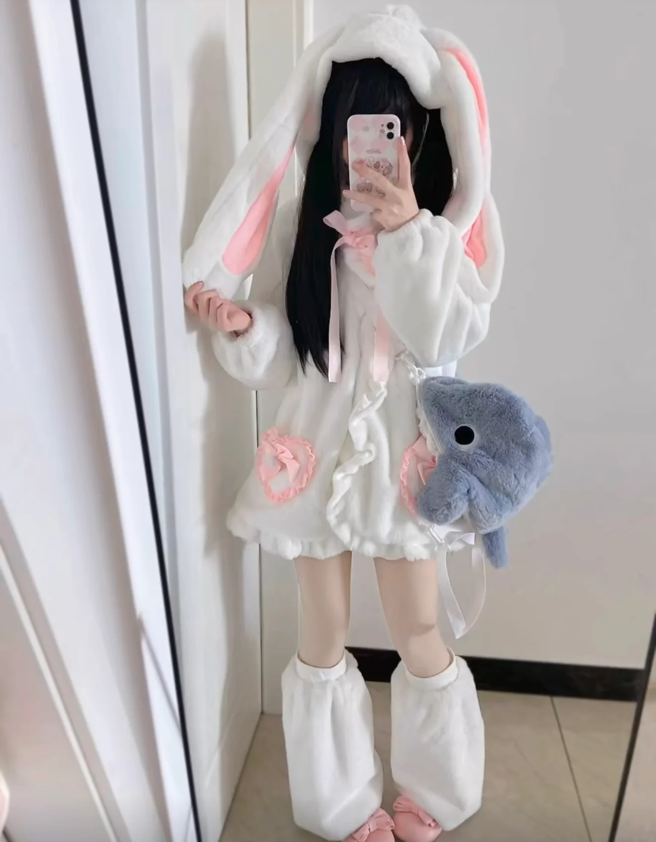 Cute rabbit ears plush coat HA2760 - Image 6
