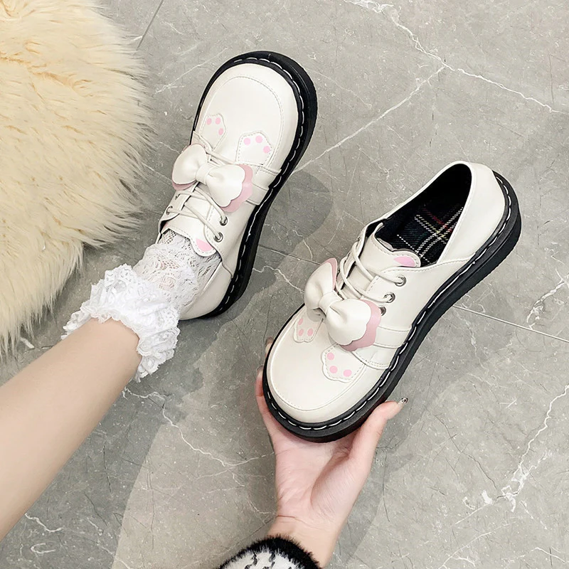 Cute round toe leather shoes   HA0559 - Image 4