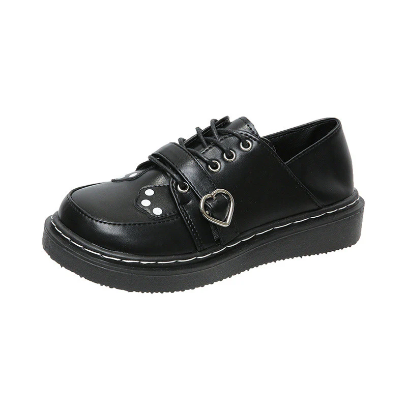Cute round toe leather shoes   HA0559 - Image 5