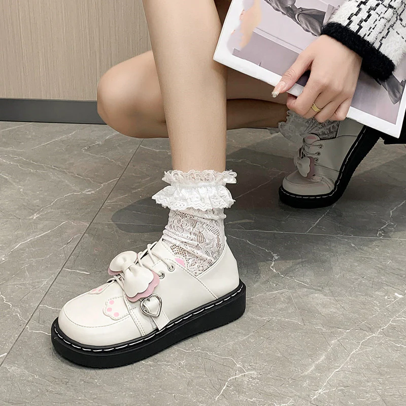 Cute round toe leather shoes   HA0559 - Image 6