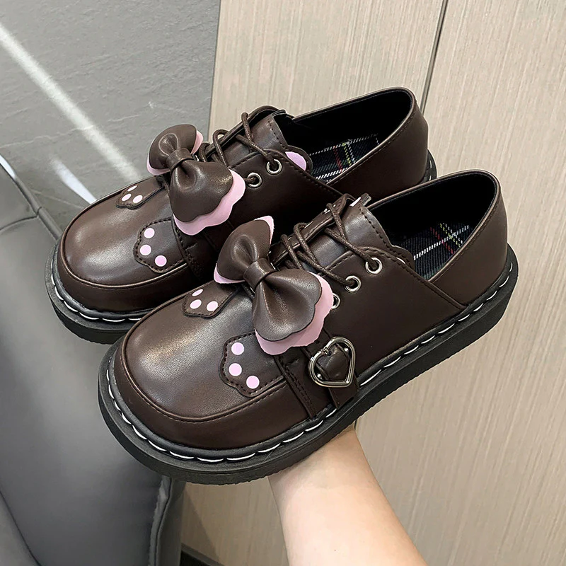Cute round toe leather shoes   HA0559 - Image 7